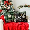 Merry Christmas Trees Snowflake Star Throw Pillow Covers, 18 x 18 Inch Xmas Balls Green Polka Dot Plaid - 4 of 4