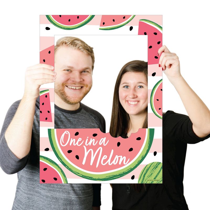 Big Dot of Happiness Sweet Watermelon - Fruit Party Selfie Photo Booth Picture Frame and Props - Printed on Sturdy Material, 3 of 8