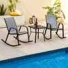 Tangkula 4pcs Patio Rocking Chair Heavy-Duty Metal Rocker Outdoor Anti-Slip Gray - 3 of 4