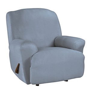 Ultimate Stretch Suede Recliner Slipcover Pacific Blue - Sure Fit