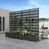 Lirago Iron Black Arch Mobile Planters Planting Box Trellis for Climbing Plants 72x47 - 2 of 4