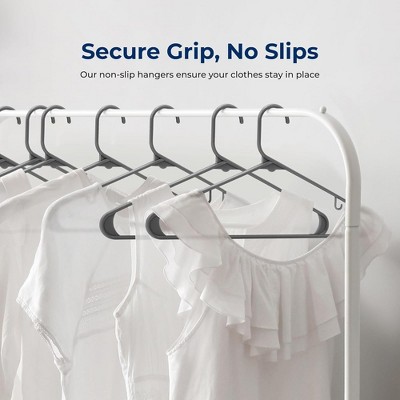 SereneLife Gray Ultra-Thin Non-Slip Plastic Hangers, 20 Pieces