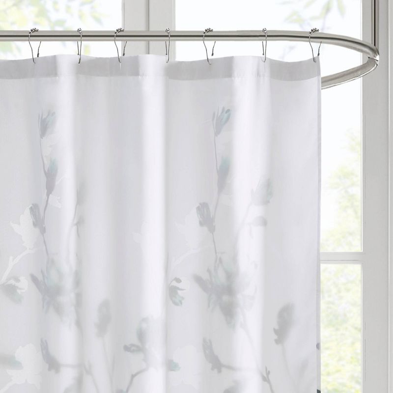 Anise Floral Printed Burnout Shower Curtain, 3 of 5