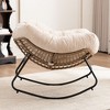 Kumasinova Ultra Plush Chenille Upholstered Rocking Chair,Versatile Accent Glider&Patio Egg Chair for Living Room,Porch,350lbs Max - 4 of 4