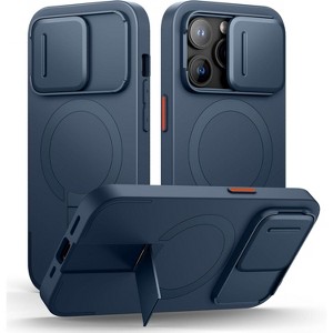 SURITCH for iPhone 14 Pro Case with Magnetic Camera Slide Cover and Adjustable Kickstand, Shockproof Bumper Case Slim Protective Cover - 1 of 3
