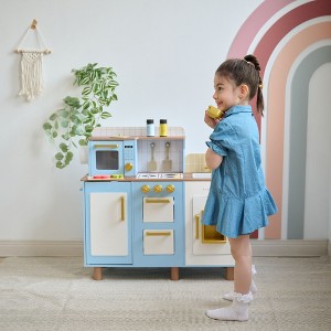 Teamson Kids Little Chef Hampton Wooden Play Kitchen with Ice Dispenser and 17 Accessories for Pretend Play - 1 of 4