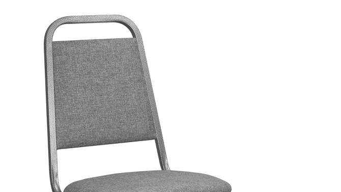 Emma and Oliver Charcoal Gray Fabric-Padded Banquet Stackable Chairs, 2 of 4, play video