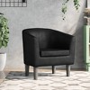 vidaXL Tub Chair - Black Faux Leather Single Durable Accent Chair - 2 of 4