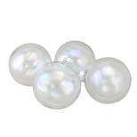 Northlight 4ct Clear Iridescent Glass Christmas Ball Ornaments 4" (100mm)