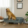 PawHut 39" Dog Couch with Removable Pillows, Foam Pet Sofa, Cat Sofa with Removable Washable Cushion & Water-Resistant Fabric, Gray - 2 of 4
