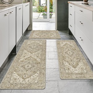 BAGOKIE 3 Pieces Anti Fatigue Kitchen Mats Non-Slip Kitchen Rug Set - 1 of 4