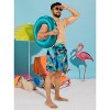 LA LEELA Men's Lava Lava Hawaiian Vacation Sarongs Summer Beach Cover Up Swimwear Holidays Pareo Beachwear for Men One Size Allover Leafs, Blue - 3 of 4