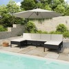 vidaXL 6-Piece Patio Lounge Set - Poly Rattan Outdoor Furniture with Cushions in Black and Cream - Modular Weather Resistant Design - 2 of 4