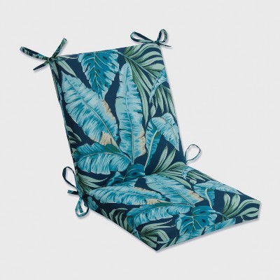 Outdoor/Indoor Squared Corners Chair Cushion Tortola Midnight Black - Pillow Perfect: Weather & Fade-Resistant
