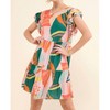 Women's Printed Double Ruffle Sleeve Dress - And The Why - 3 of 4