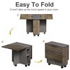 Rustic Folding Dining Table Set for Small Spaces, 5-Piece Drop Leaf Kitchen Table with Wood Finish, Storage Shelves and Wheels-The Pop Home - 2 of 4