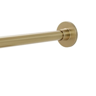 LunaLulinlk Rustproof 43” to 72” Adjustable Tension Modern Shower Curtain Rod, Brass