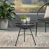 17.75'' Round Rattan Side Table with Tempered Glass Top,Modern Outdoor Accent Table for Balcony or Patio-Cuddlewood - 3 of 4