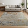 HomeRoots 8' X 10' Blue Abstract Hand Knotted Area Rug - 2 of 4