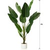 4FT Artificial Tropical Plant in Pot, PEVA Leaf Fake Tree with Realistic Green Foliage for Indoor Outdoor Home Office Decor - 3 of 4