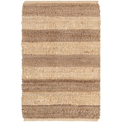 Handmade Natural Ivory and Brown Braided Jute 2x3 Area Rug