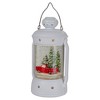 Northlight 9" White Lantern Christmas Snow Globe with Red Truck and Trees - 4 of 4