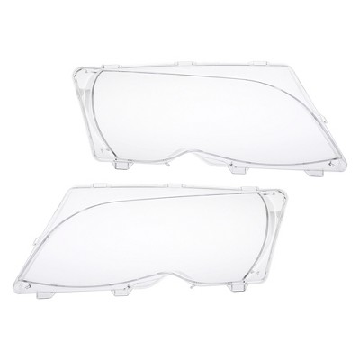Unique Bargains Left Right Car Front Headlight Headlamp Lens Cover PC Shell for BMW E46 4 Door 63126924045 White 1 Pair