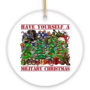 Have Yourself a Military Christmas Trees Ornament, Patriotic US Veterans Gift| OrnamentallyYou - 1 of 4