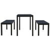 vidaXL Garden Dining Set Black Steel, Wood Plastic Composites Medium - Black - 3 of 4