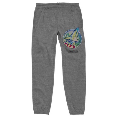 NASA Spaceship Logo Men's Athletic Gray Graphic Sweatpants