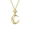 Guili Sleek Crescent Moon and Star Necklace Offers a Celestial-Inspired Design with a Polished Finish for Elegant, Everyday Sparkle - 2 of 2