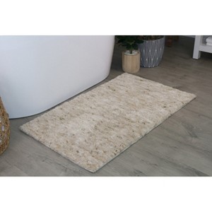 Cloud Comfort Microfiber Bathroom Rug, Non Slip Bath Mat Water Absorbent Soft Microfiber Shaggy Mat Machine Washable, Thick Plush Rugs for Shower - 1 of 4