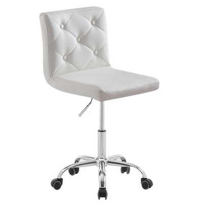 Desk Chair Yaheetech Pu Leather Armless Office Chair With Wheels