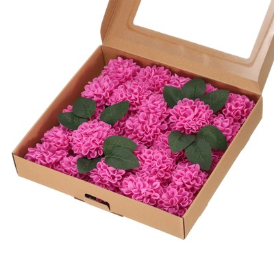 Unique Bargains Durable PE Realistic Appearance Mini Artificial Flower Heads 2.8 x 9.3 Inch 25 Pcs