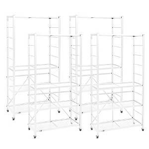 Origami R2 Series Folding Portable Heavy Duty Durable Powder Coated Steel Storage Rack with 10 Adjustable Shelves and Wheels - 1 of 4