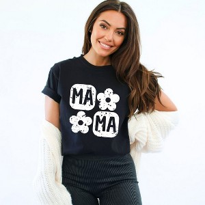 Simply Sage Market Women's Mama Square Flower Grunge Short Sleeve Garment Dyed Tee - 1 of 4
