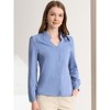 Allegra K Women's Elegant V Neck Work Office Button Up Shirt - 2 of 4