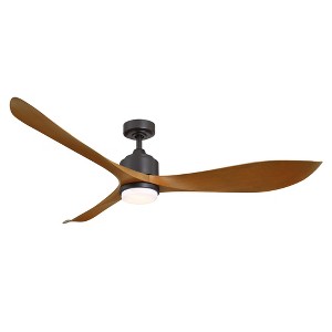 Parrot Uncle 66" Modern Black LED Ceiling Fan with Remote - 1 of 4