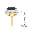 Slickblue Green Two-Tone Double Halo Ring for Women – Rhodium-Plated with Oval Cubic Zirconia, Size Options 5-10 - 4 of 4