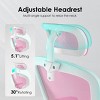 GlasFlength Task and Office Chairs with Support Armrest，Ergonomic, Adjustable，Computer Chair and Gaming Chair, Pink, 23.43"*17.72"*56.29" - 3 of 4