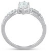 Pompeii3 3/4 Ct Two Stone Diamond Engagement Forever Us Anniversary Ring 14k White Gold - 3 of 4