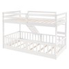 Twin Over Twin Bunk Bed with Slide and Ladder, White - 3 of 4