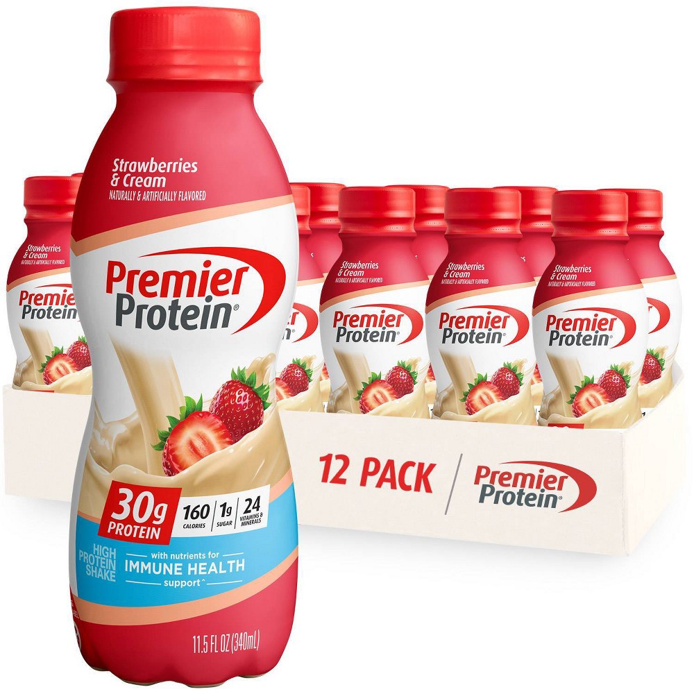 Premier Protein Nutritional Shake - Strawberries & Cream - 11.5 fl oz/12pk