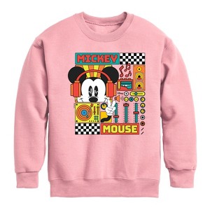 Boys' - Disney - Mickey Mouse Rhythm Waves Graphic Long Sleeve Fleece Sweatshirt - 1 of 3
