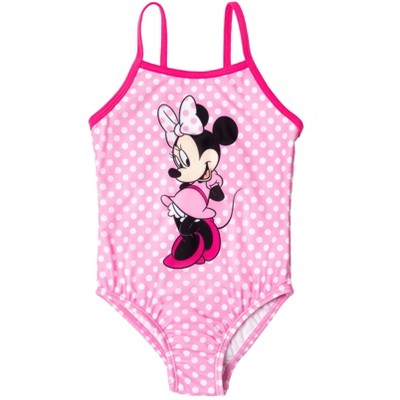 Disney Minnie Mouse Little Girls One Piece Bathing Suit Rash Guard Modest Swimsuit Skirt and Bottom 5 Set 5-6 — фото 6