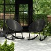 Christopher Knight Home 2pc Greggory Outdoor Polypropylene Plastic Rocking Chair Black - 2 of 4
