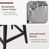 Beautyolove 29 in. Grey Fabric Upholstered Bar Height Swivel Bar Stool with Solid Wood Frame (Set of 2) - 4 of 4