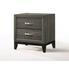 Gulches Weathered Gray Nightstand 25 Inches High 2 Drawers Black Leg Design - 2 of 4