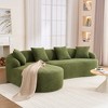 98.8'' Chenille Compression Modular L-Shaped Sectional Sofa with Curved Chaise, High-Density Sponge and 4 Accent Pillows - 2 of 4