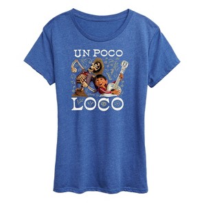 Women's Disney Un Poco Loco Short Sleeve Graphic T-Shirt - Heather Royal Blue - Small - 1 of 4